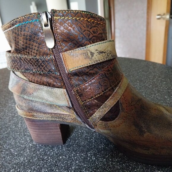 L’Artiste Shazzam Luxurious Green/Brown Leather size 40...9 US - Picture 2 of 6